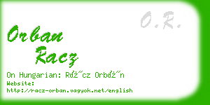 orban racz business card